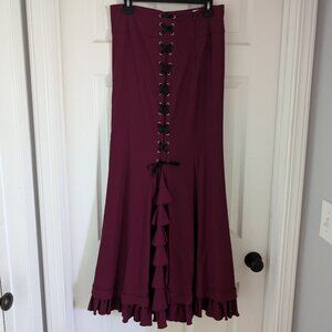 Red Corset Laced Skirt